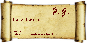 Herz Gyula névjegykártya